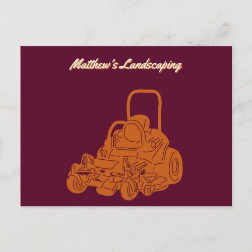Landscaping Lawn Mowing Business Promotional Postcard