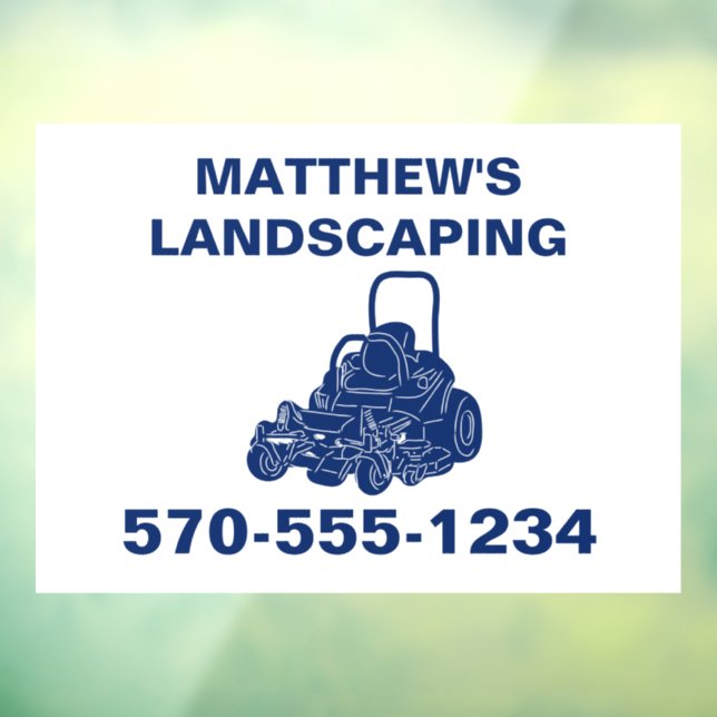 Landscaping Lawn Mowing Business Promotional Window Cling (Sheet 3)