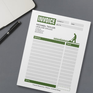 Landscaping Lawn Mowing Business Receipt Invoice Notepad