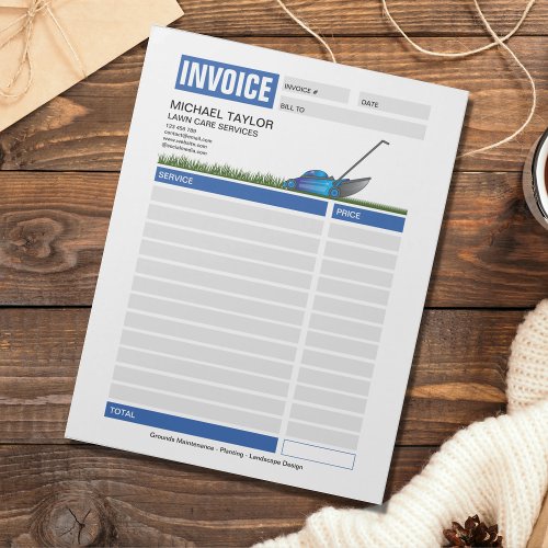 Landscaping Lawn Mowing Business Receipt Invoice Notepad