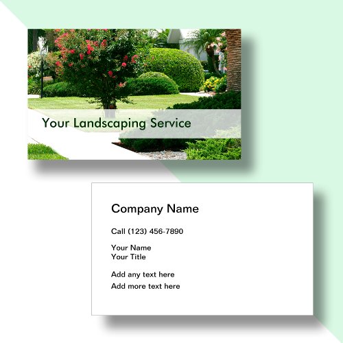 Landscaping Lawn Mowing Modern Business Cards