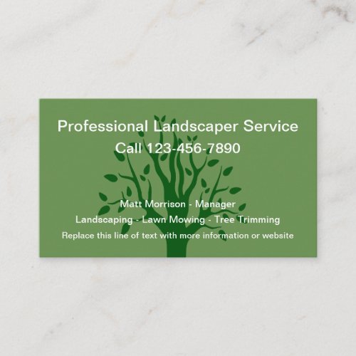 Landscaping Lawn Service Business Card