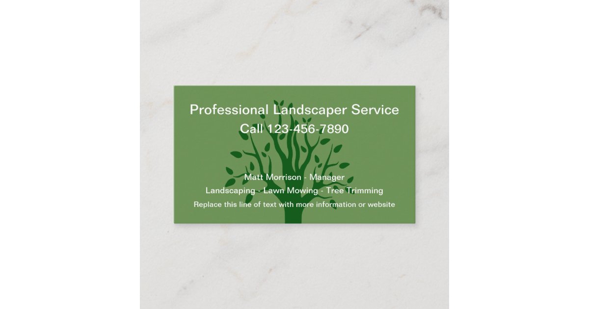 Landscaping Lawn Service Business Card 