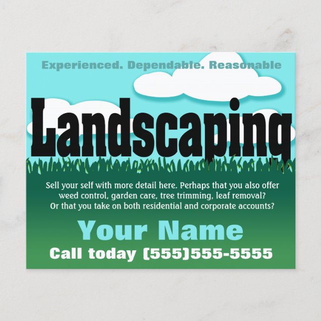 Landscaping. Lawn service. Customizable Flyer (Front)