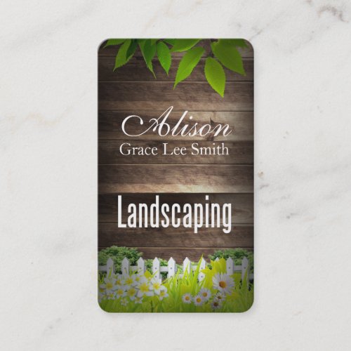 Landscaping  Lawn Services  Gardener Business Card