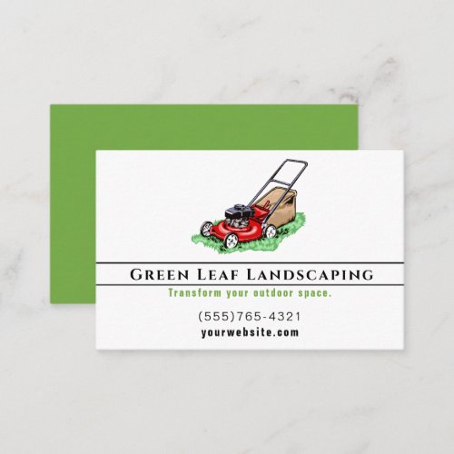 Landscaping Lawnmower Garden Service Business Card