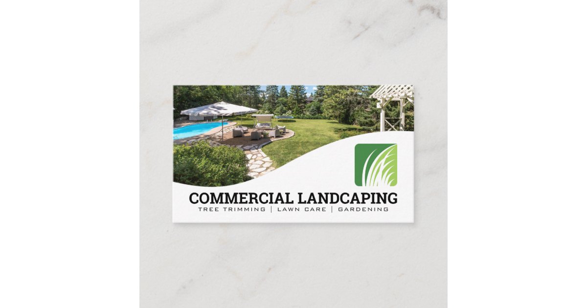 Landscaping Logo Backyard Business Card Zazzle
