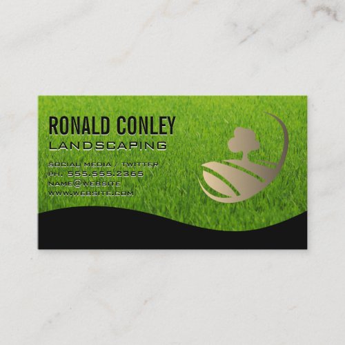 Landscaping Logo  Grass Business Card