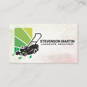 Landscaping Logo Lawn Care Equipment Business Card