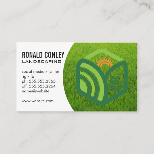 Landscaping Logo  Lawn Mower Business Card