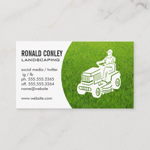 Landscaping Logo  Lawn Mower Icon Business Card