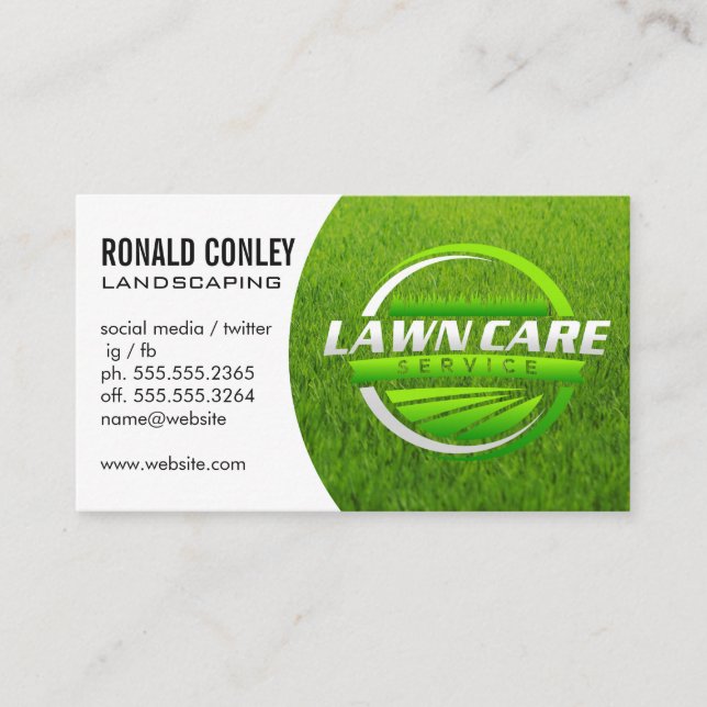 Landscaping Logo | Lawn Service Business Card (Front)