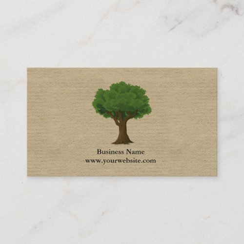 Landscaping Minimalist Green Tree Kraft printed  Business Card