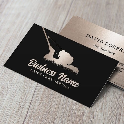 Landscaping Modern Gold Mower Professional Lawn Business Card