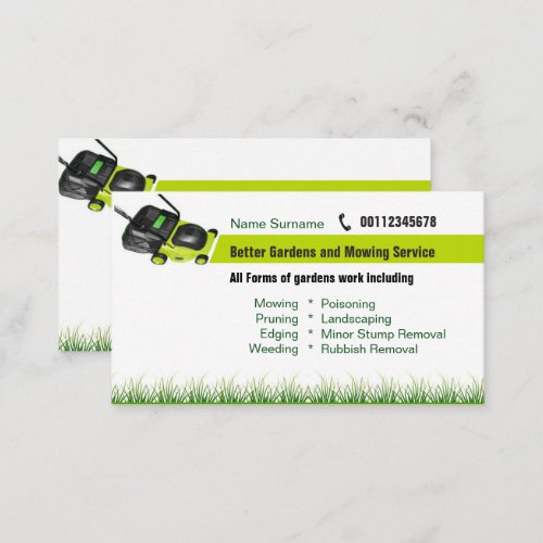 landscaping  mowing business card