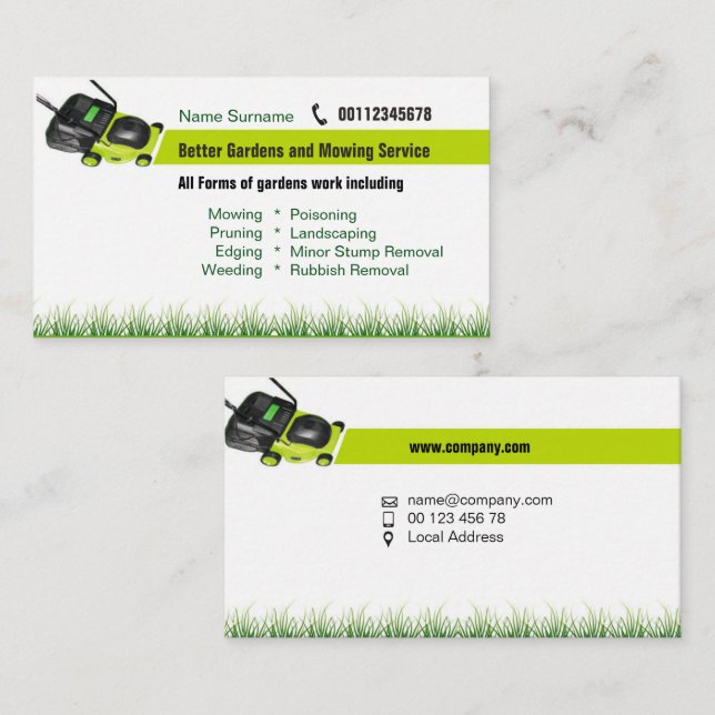 landscaping & mowing business card (Front/Back)
