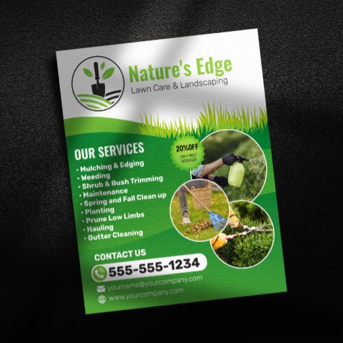 Landscaping Mowing Grass Cutting and Lawn Care   Flyer