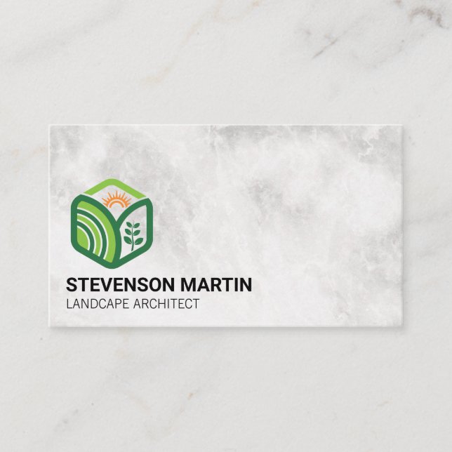 Landscaping | Plants Garden Logo Business Card (Front)