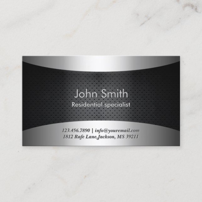 Landscaping Professional Carbon Black Modern Business Card (Front)