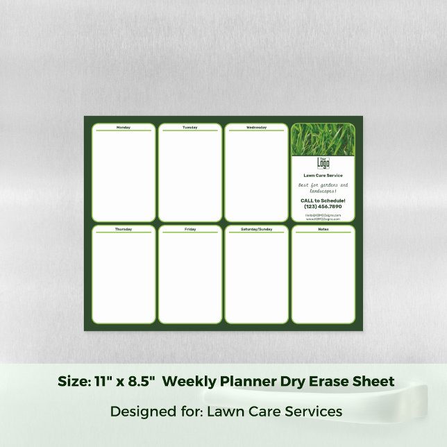 Landscaping Promo - Custom Weekly Meal Planner Magnetic Dry Erase Sheet (Landscaping Promo - Custom Weekly Meal Planner Magnetic Dry Erase Sheet; Size: 11 x 8.5 Inch)