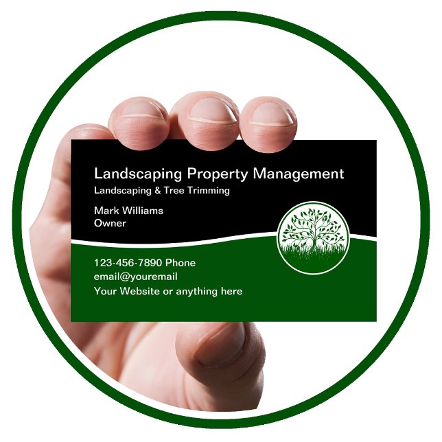 Landscaping Property Management Business Cards (Creator Uploaded)