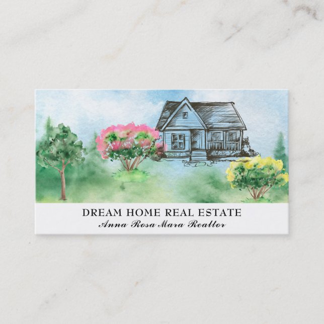*~* Landscaping Realtor Modern Lawn Care Business Card (Front)