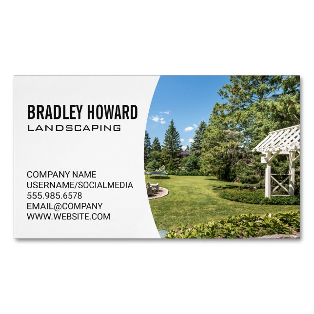 Landscaping | Residence Backyard Business Card Magnet (Front)