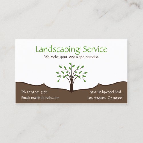 Landscaping Service Business Card 1_sided
