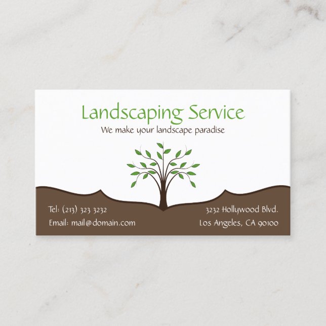 Landscaping Service Business Card (1-sided) (Front)