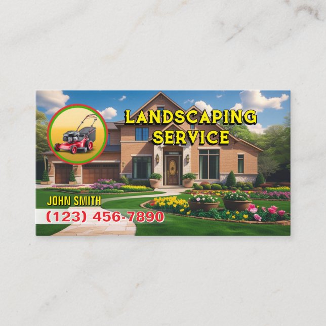 Landscaping Service Business Cards (Front)