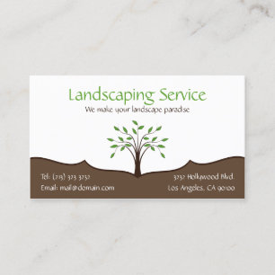 Landscaping Service Elegant Tree Nature Logo Business Card