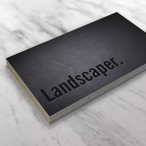 Customizable Classy Black Out Landscaping Business Card