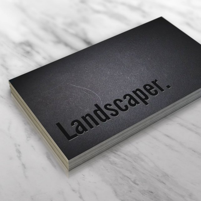 Landscaping Service Professional Dark Texture Business Card