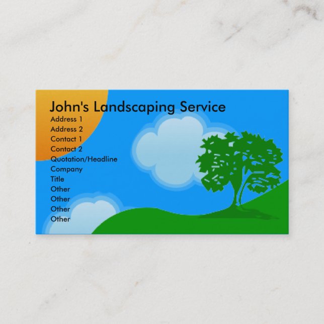 Landscaping Services Business Cards (Front)