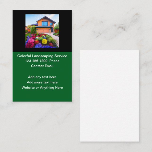 Landscaping Services Colorful Business Cards (Front/Back)