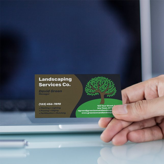 Landscaping Services Company Business Card (Creator Uploaded)