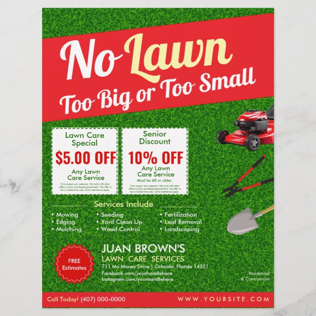 Landscaping Services | Lawn Care & Garden Design Flyer (Front)