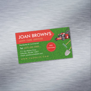 Landscaping Services Lawn Care Gardening Business Card Magnet