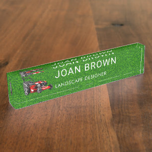 Landscaping Services   Lawn Care Gardening Desk Name Plate