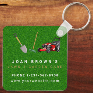 Landscaping Services   Lawn Care Gardening Keychain