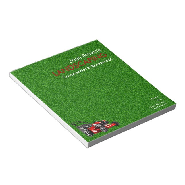 Landscaping Services | Lawn Care Gardening Notepad (Angled)