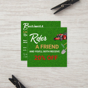 Landscaping Services Lawn Care Gardening Referral Card