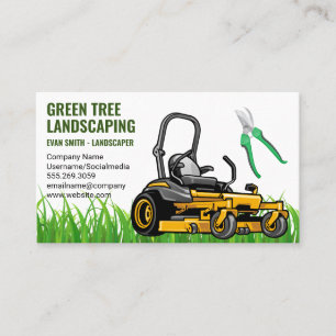 Landscaping   Sitting Lawn Mower Business Card