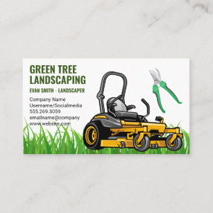 Landscaping   Sitting Lawn Mower Business Card