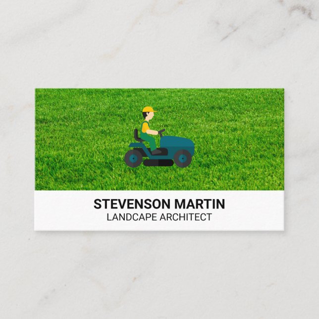 Landscaping Tools | Cut Grass Lawn Mower Business  Business Card (Front)