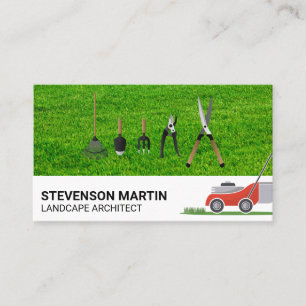 Landscaping Tools Cut Grass Lawn Mower Business Card