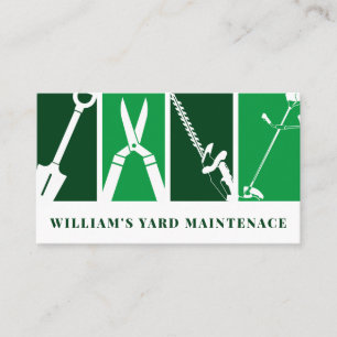 Landscaping tools gardening business card