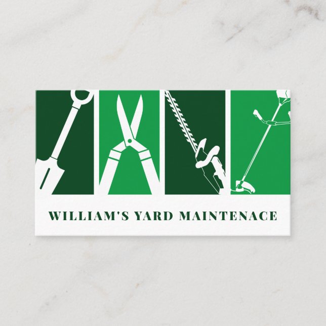 Landscaping tools gardening  business card (Front)