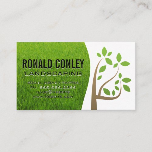 Landscaping Tree Stylized Icon Business Card
