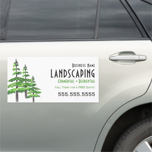 Landscaping Tree Trimming Service Business Car Magnet